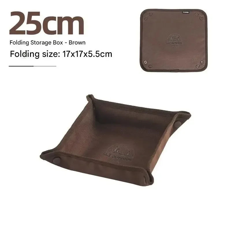 Camping Storage Tray Home Travel Storage Box Outdoor Camping Portable Folding Table Stacked Square Clutter Storage Tray