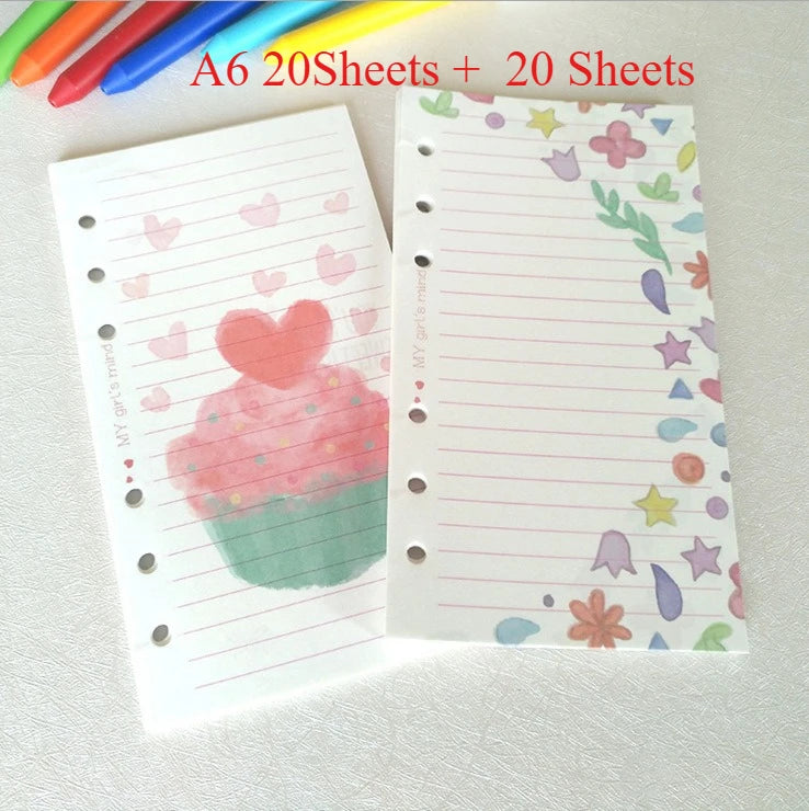 A5 A6 A7 40Sheets Loose Leaf Notebook Refill Spiral Binder Inner Page  Inside Paper Stationery