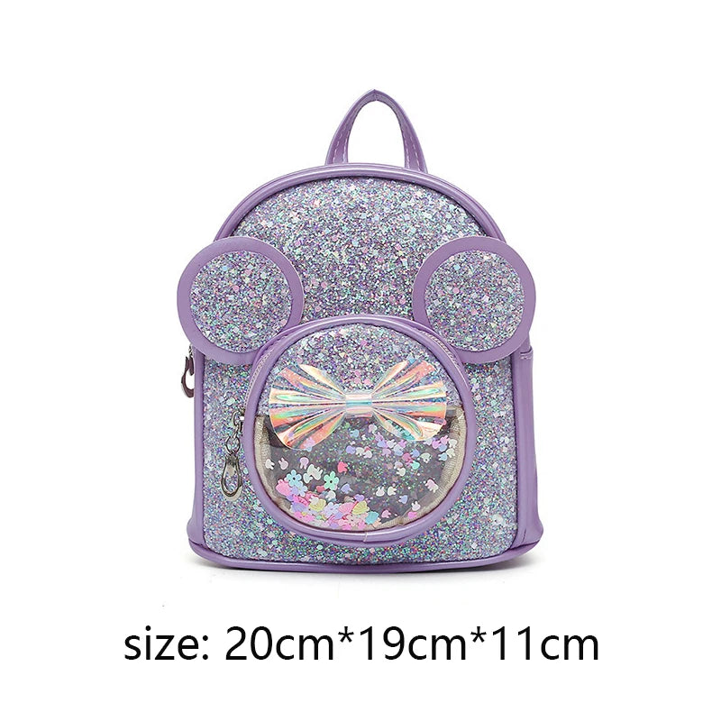 Cute Children Bag Fashion Sequin Kindergarten Backpacks for Baby Girls Cartoon Mouse Casual Backpack Princess Bag Girls Gifts