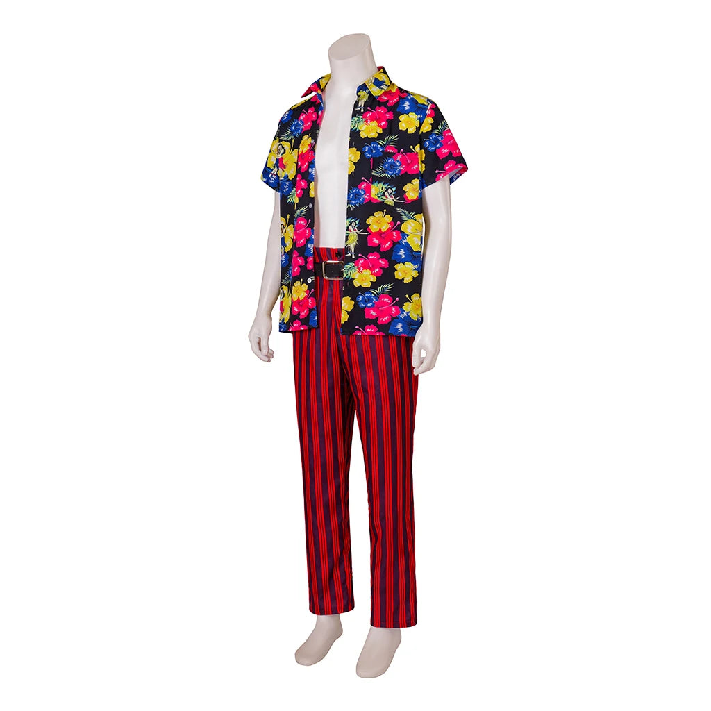 Ace Ventura Cosplay Pet Detective Costume Mens Shirt Pants Belt Hawaiian Vacation Full Set Halloween Carnival Outfit