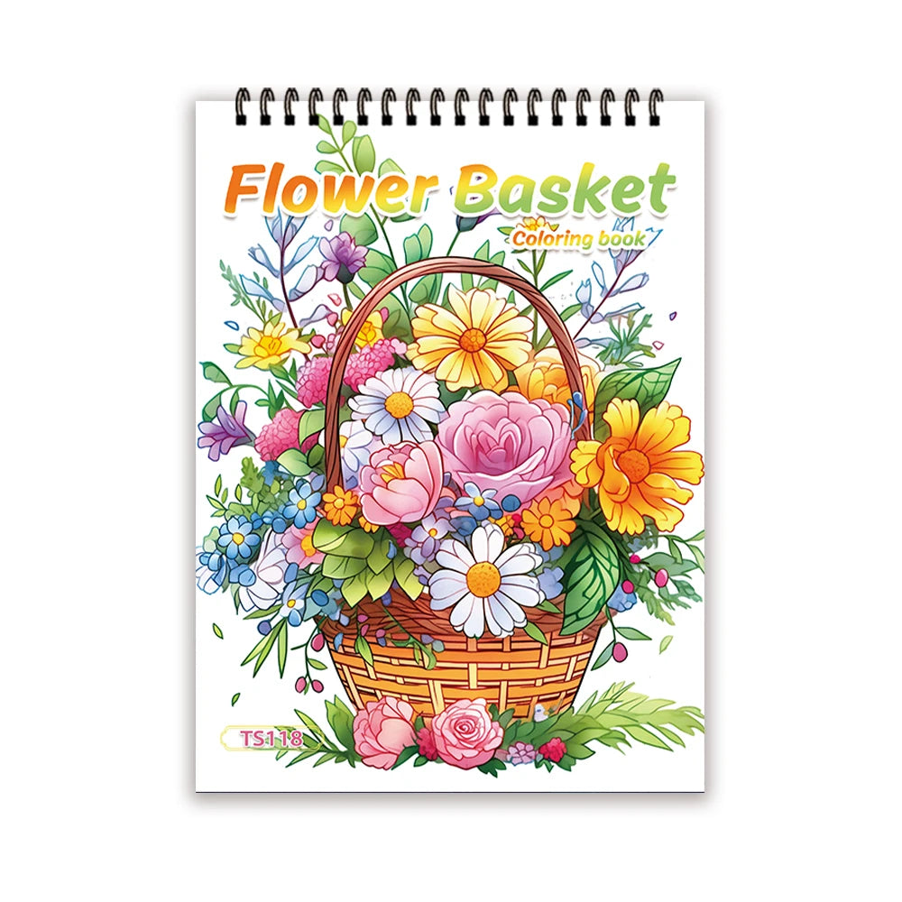 Adult coloring book - 30 Sheets Women's spiral coloring book, 11.2x 8.3 inches, drawing book, birthday gift, holiday party gift