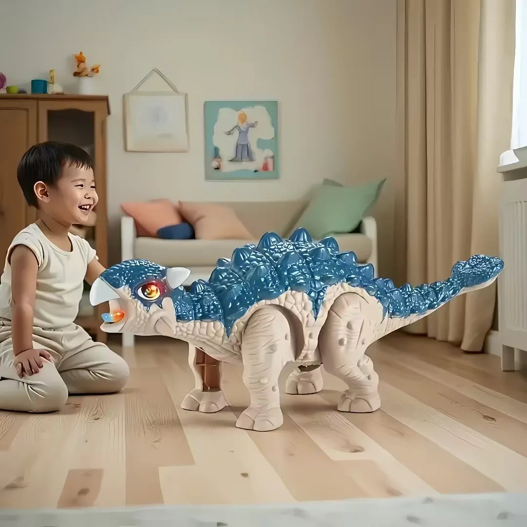 Automatically walking dinosaur robot, equipped with lights and roaring sounds - an interactive moving dinosaur, suitable as a birthday/Christmas gift for boys and girls aged 3-12, a dinosaur companion toy for children