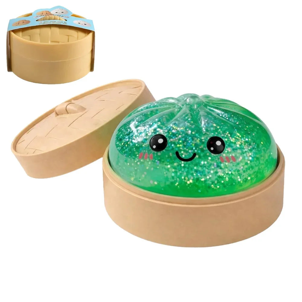 New Glitter Dumpling Glitter Dumpling Squishy with Box Dumplings Sensory Squeeze Toy for Stress Relief