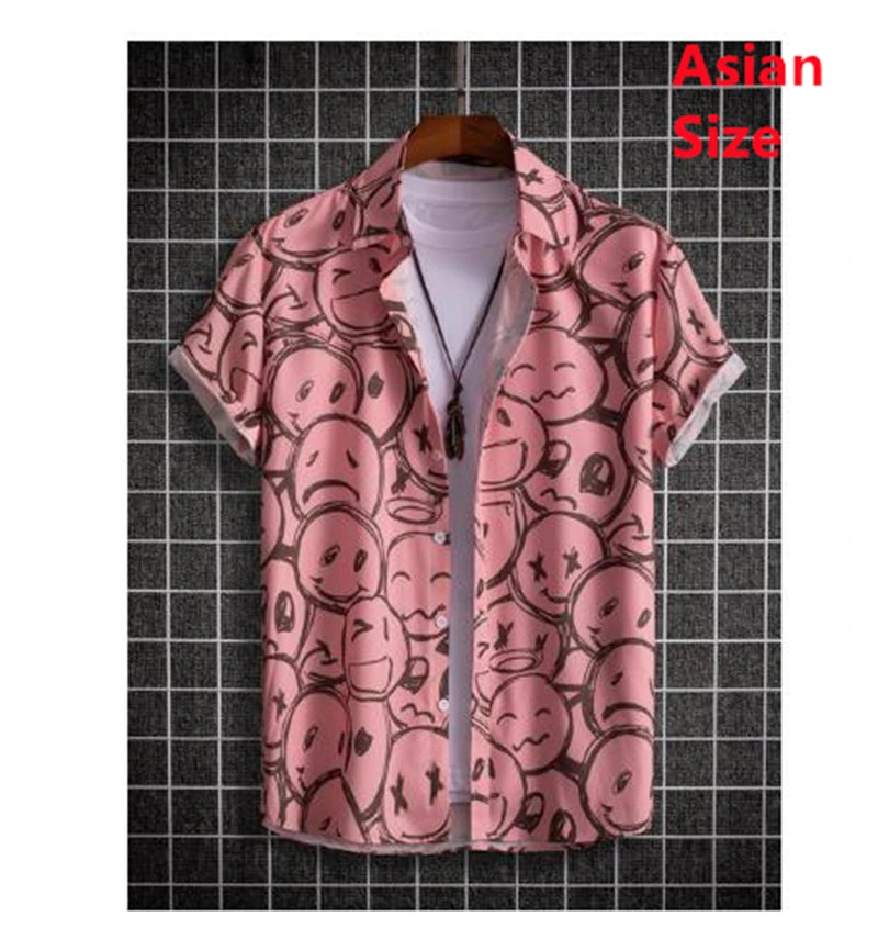 Summer Flower 3D Print Top Men's Summer Hawaii Beach Shirts Outdoor Party Men's Breathable Short Sleeve Street Social Apparel