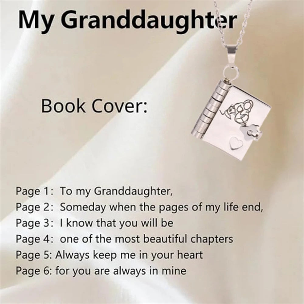 Mother’s Day Gift Best Mom Ever Book Necklace Stainless Steel Engraved Book Locket Necklaces Women Daughter Present for Mom