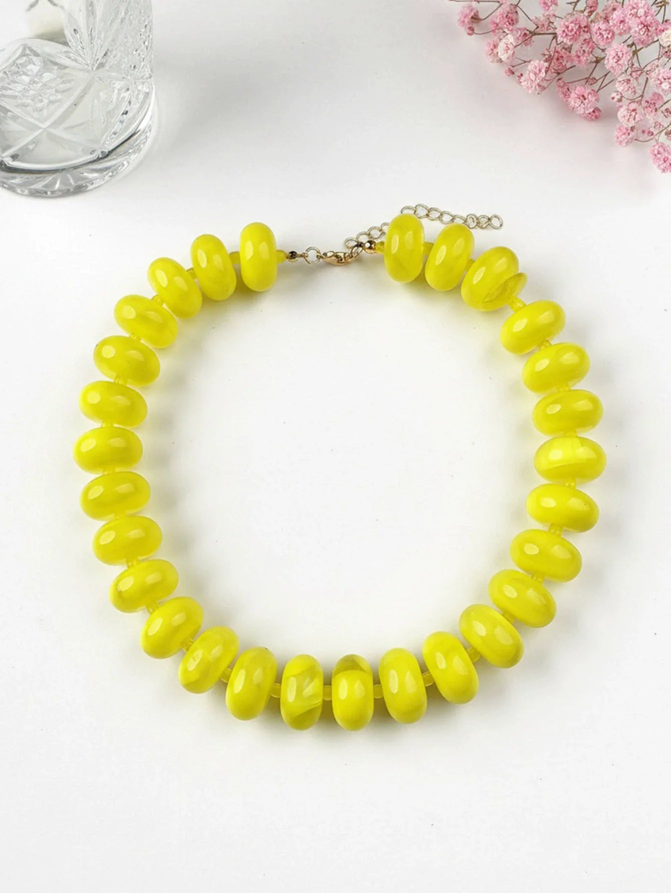 Bohemian Fashion Casual Dopamine Resin Bead Necklace Charms Chunky Jewelry Suitable for Women Daily Vacation Wear