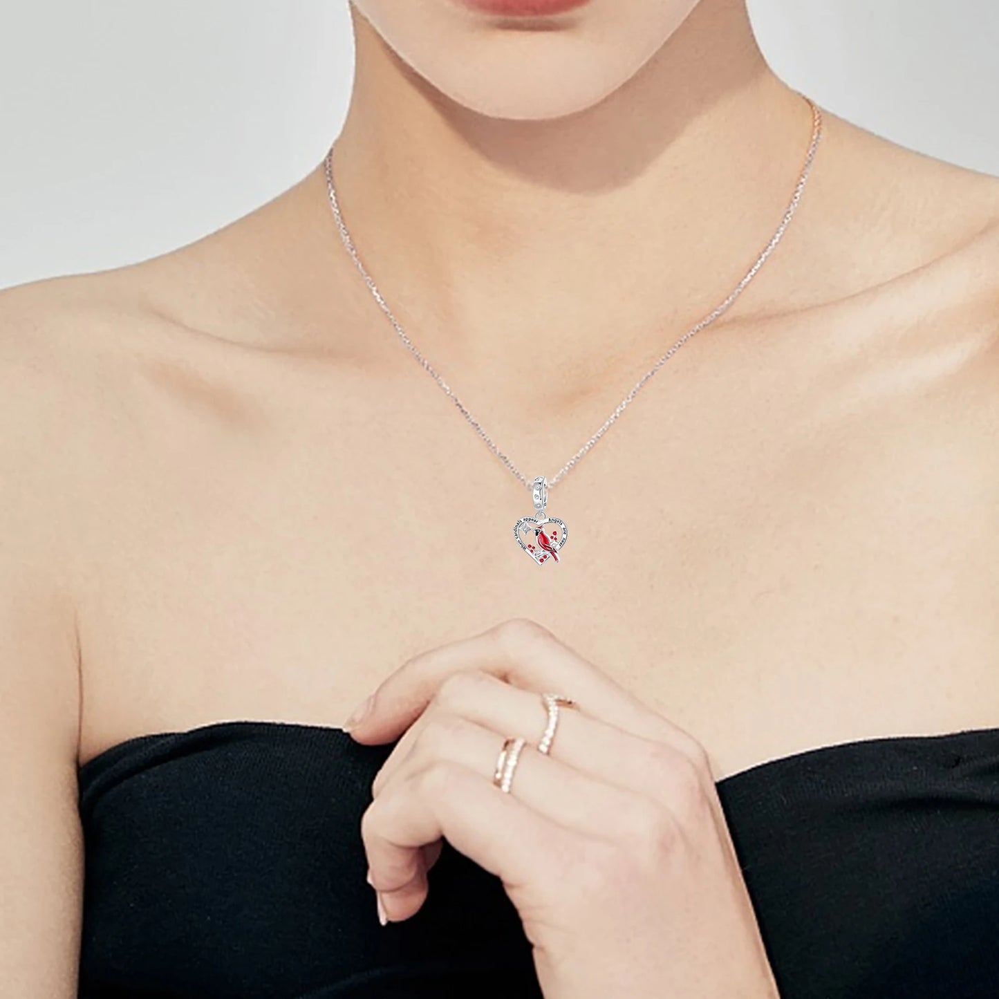 S925 sterling silver Love Cross Cardinal bird beads Charms Beads Fit 925 Original Bracelet DIY Jewelry Women's gift