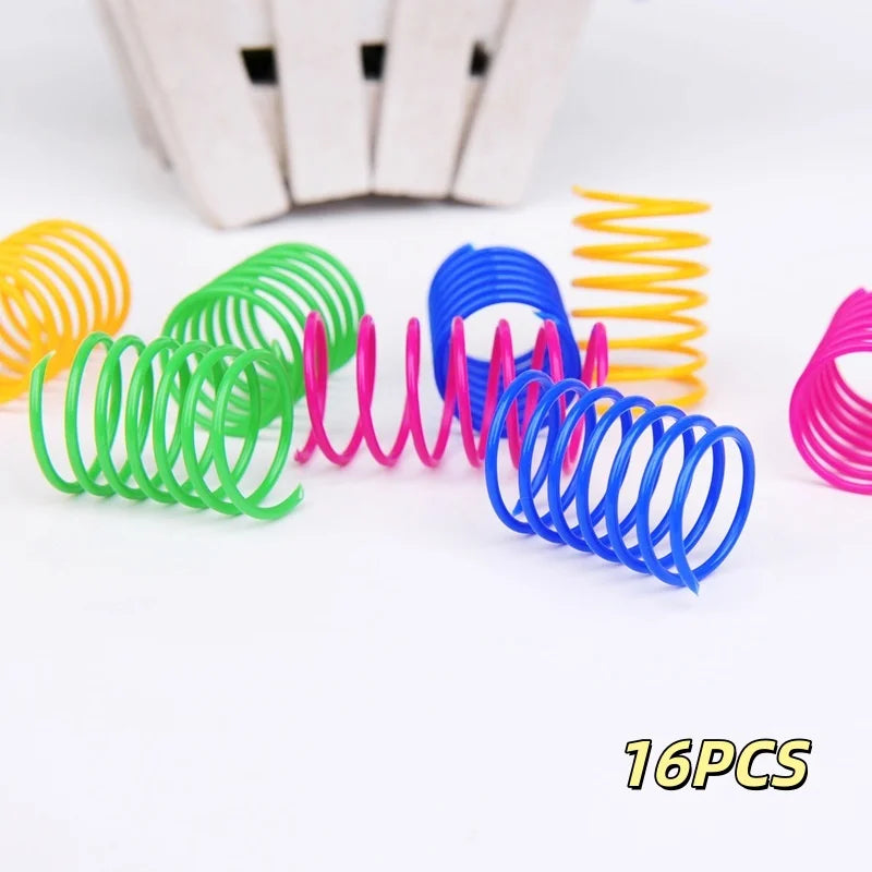 Colorful Plastic Spring Cat Toy Jumping Interactive Pet Supplies Scratch-Resistant Bite-Resistant for Cats