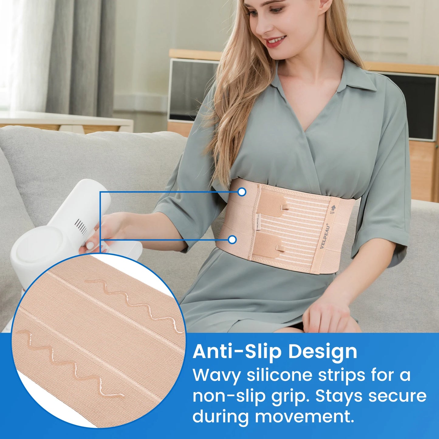 VELPEAU Rib Fracture Support Belt for Pulled Muscle Pain, Broken Rib and Sternum Injury, Unisex Chest Compression Support Belt
