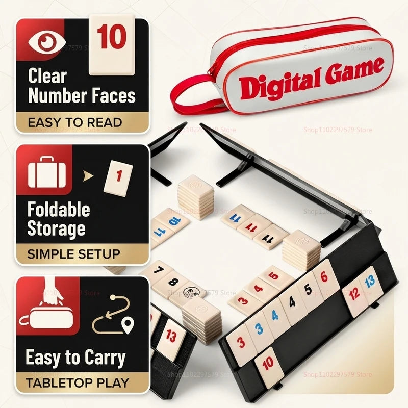 2026 New Best-Selling Toys Travel Rummy Set Rummikub Casual Party Brain Games Table Games Pull Games Chess Number Pairing Gifts
