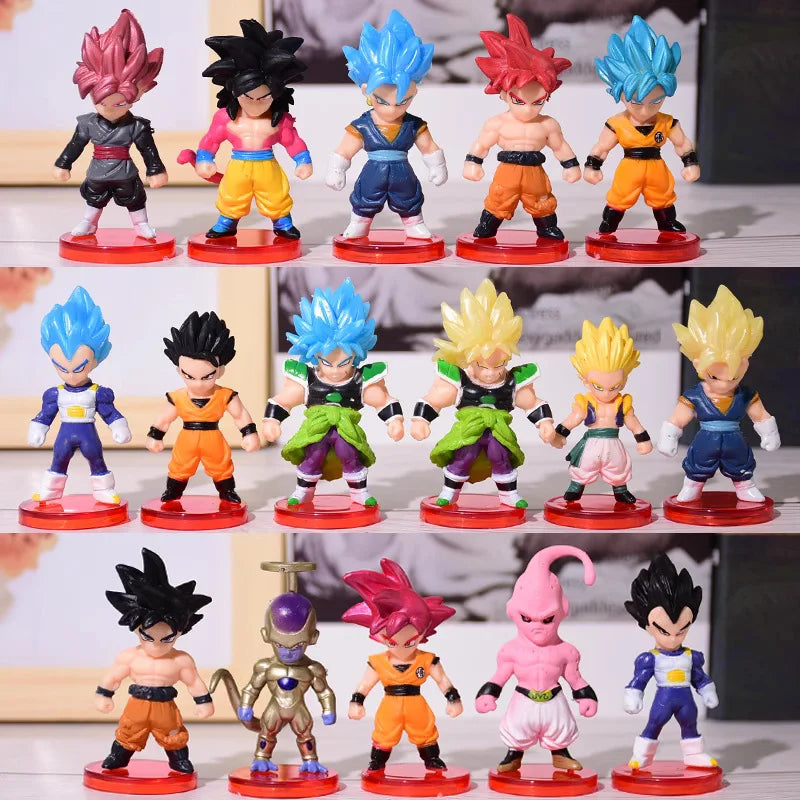 Dragon Ball Z Super Saiyan Son Goku Anime Figure Son Gohan Vegeta Broly Piccolo Majin Buu Set Action Figurine Model Gifts Toy