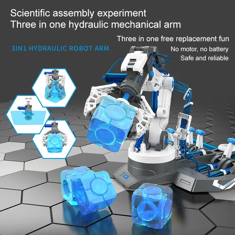 DIY Hydraulic Robot Arm Kids Science Experiment Technology Games Model Kit STEM Assembly Toys Children Gift Novelty Toy