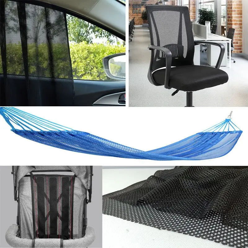 High-grade Black Fishnet Mesh Fabric By Meters for Chairs Bags Cradles Sewing Plain Summer Polyester Textile Wearable Breathable