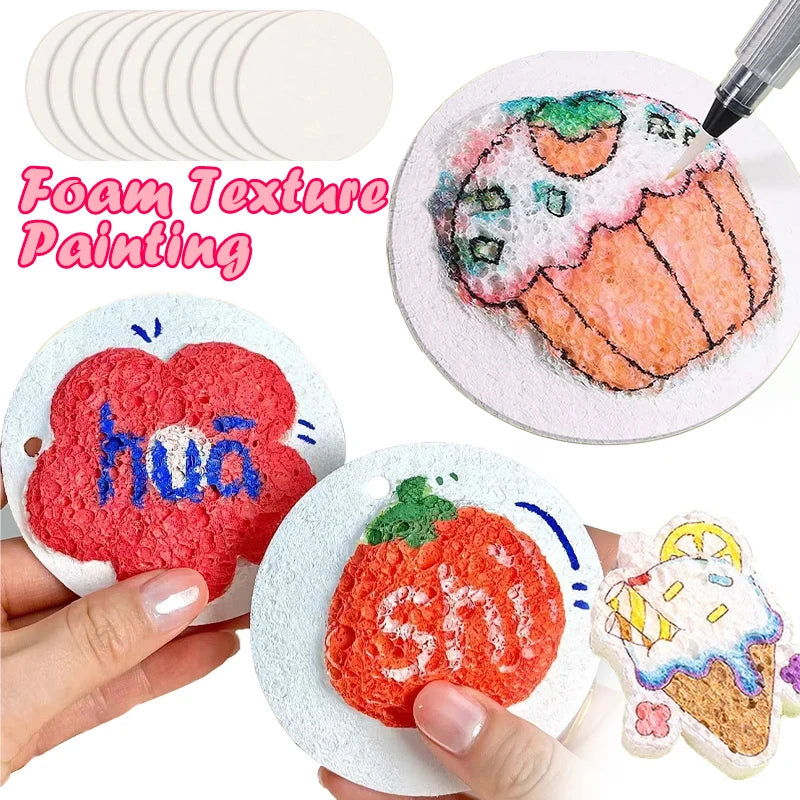 3D(6-8CM)Magic Puffy Foam Texture  Painting  Paper for Kids DIY Drawing Art Educational Craft Sponge Canvas Board Handicraft Toy