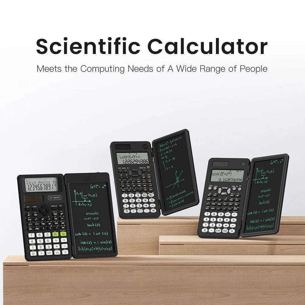 2-In-1 Foldable Scientific Calculator & 6 inch Writing Tablet 82MS 240 Function LCD Display For College Office Student Teacher