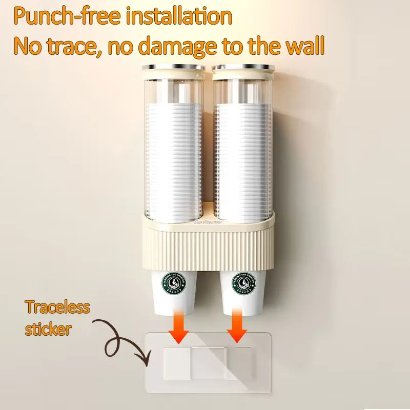 Disposable cup cup holder wall mounted water dispenser high-end paper cup holder water cup storage bar counter rack