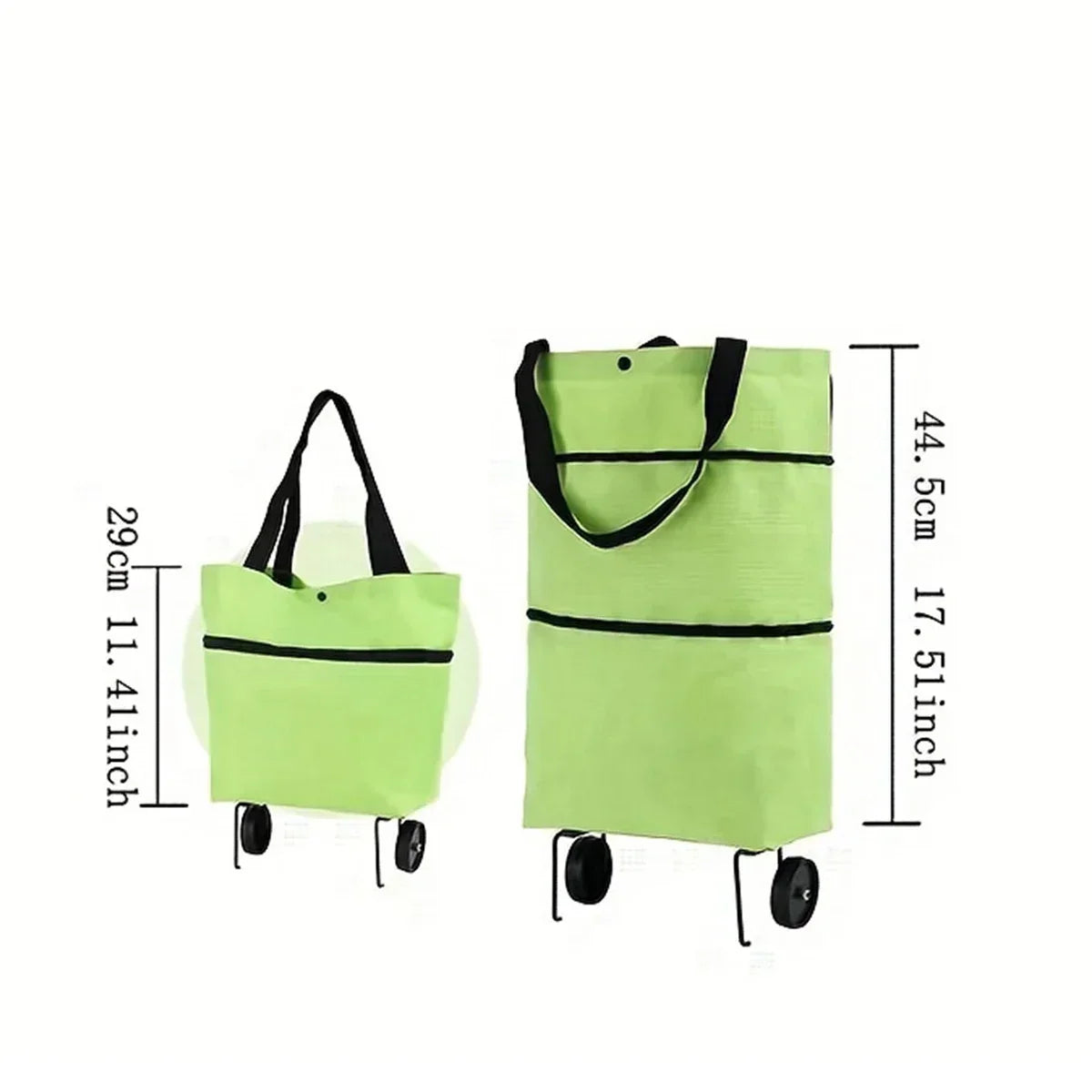 Foldable Shopping Bag with Wheels Trolley Basket Small Pull Cart Home Utility Retractable Tug Supermarket Grocery Shopping Cart