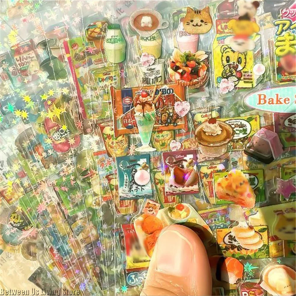 100 Sheets Non-repetitive Y2K Random Cute Glitter Sticker for Phone Luggage Journal Sticker Kawaii Decoration Sticker Gift