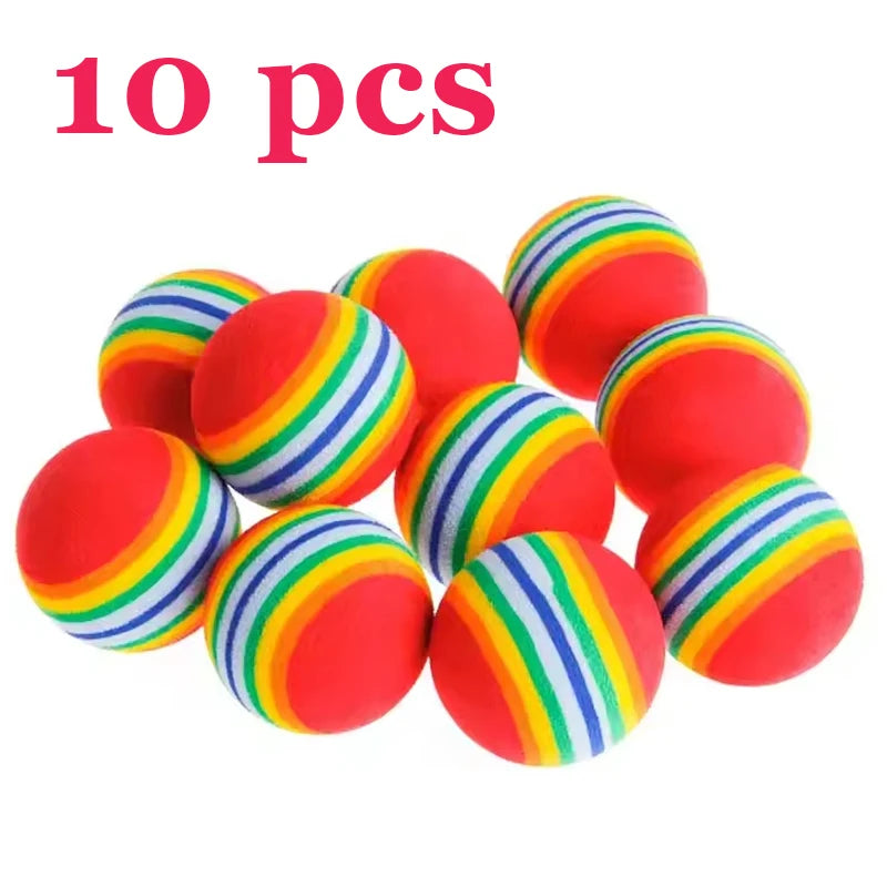 5/10/30PCS Rainbow EVA Cat Toys Ball Interactive Cat Dog Play Chewing Rattle Scratch EVA Ball Training Balls Pet Toys Supplies