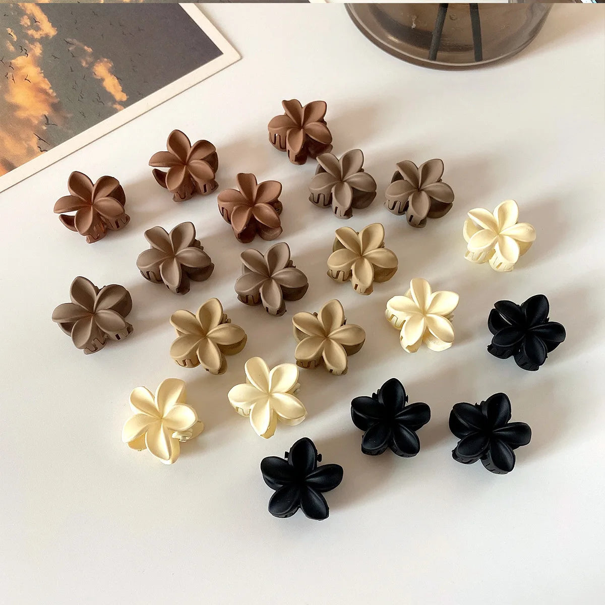 10Pcs/set Small Flower Hair Claw Clips for Women Girls Matte Rectange Jaw Clips Semicircle Barrettes for Thin Hair