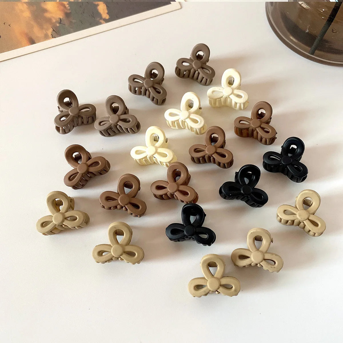 10Pcs/set Small Flower Hair Claw Clips for Women Girls Matte Rectange Jaw Clips Semicircle Barrettes for Thin Hair