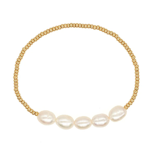 KKBEAD Natural Pearl Bracelet Set Jewelry for Women Gold Plated Miyuki Pulseras Mujer