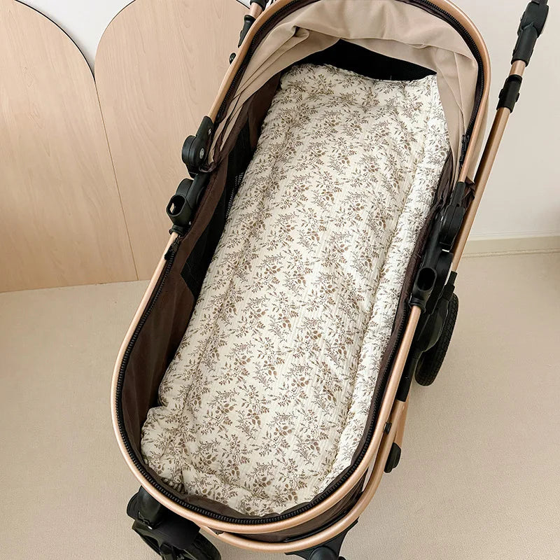 Universal Baby Stroller Mat Double Side Cooling Seat Cushion Soft Ramie Cotton Gauze Summer Cart Mat Stroller Accessories