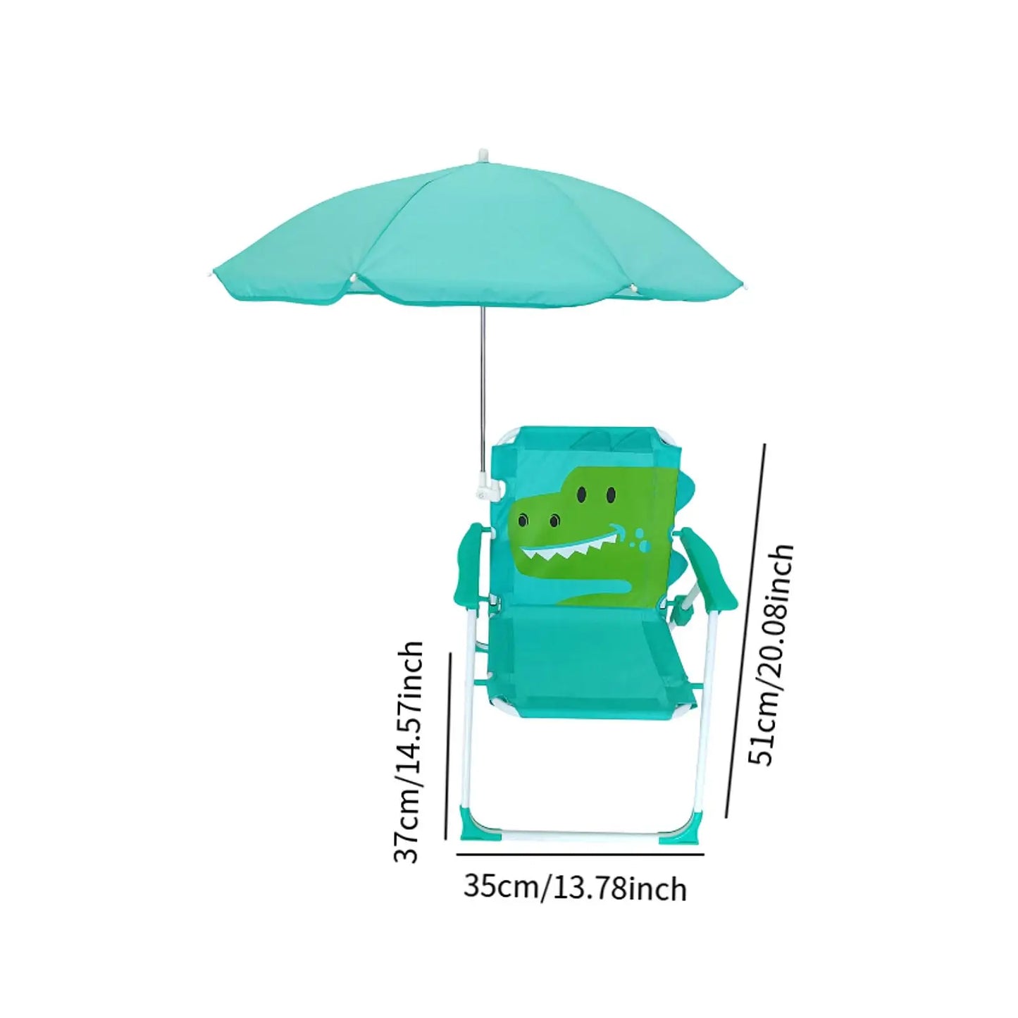 Outdoor Folding Chair Children'S Beach Chair With Sun Umbrella Camping Children'S Leisure Backrest Chair For Summer