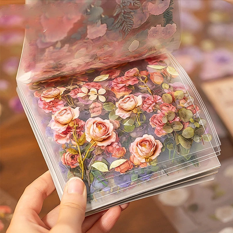 Mr. Paper Romantic Collector Sticker Book 30 Sheets - Specimen Flora PET Material, Journal Art Collage, Themed Creative Material