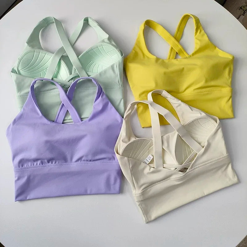 Shockproof High-Intensity Exercise Fitness Bra All-In-One Cup Running Gathered Yoga Beauty Back Breathable Sports Bra for Women