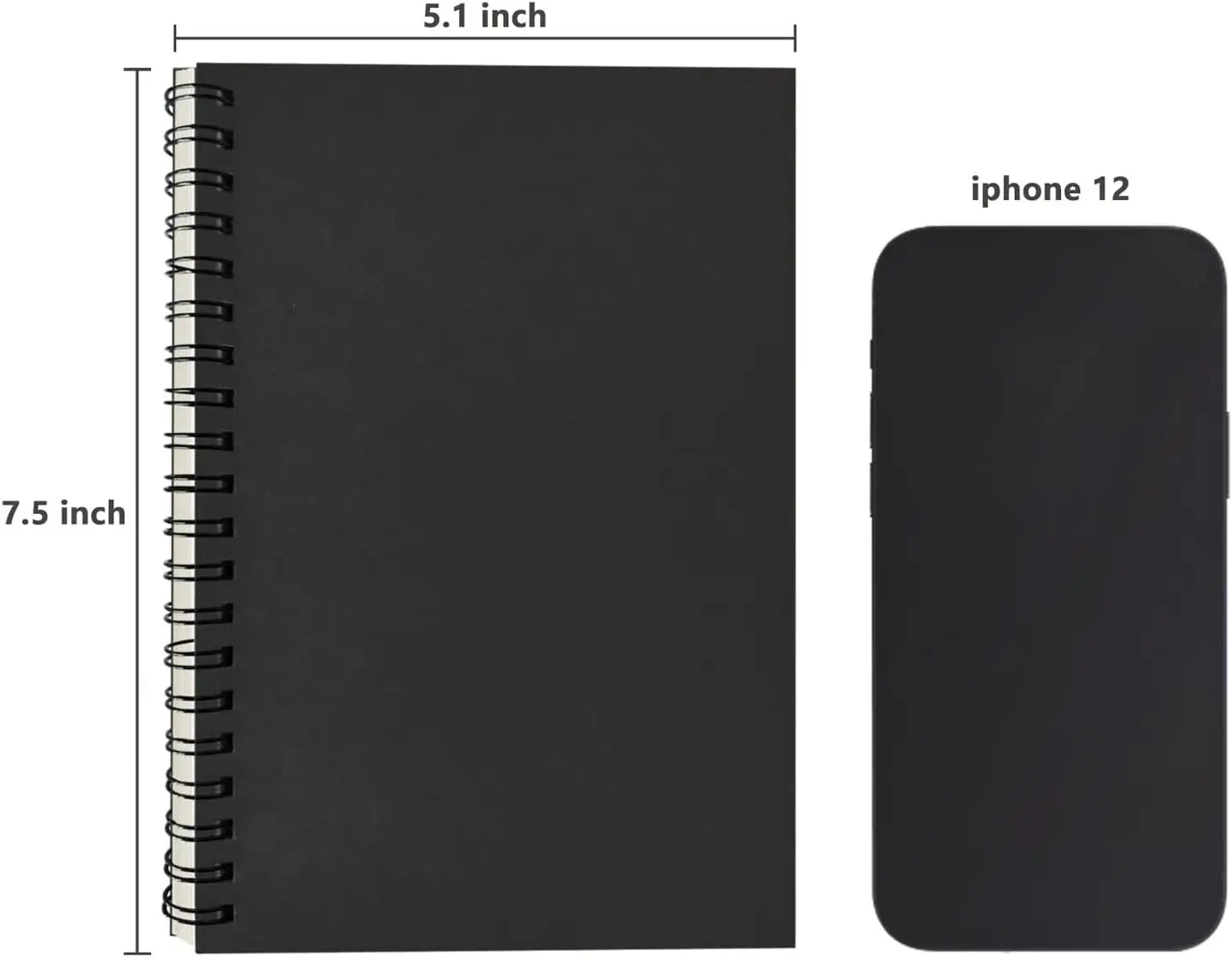 3-Pack Soft Cover Blank Spiral Notebook, 100 Pages, 7.5x5.1 Inch, Thick Paper for Sketching and Notes