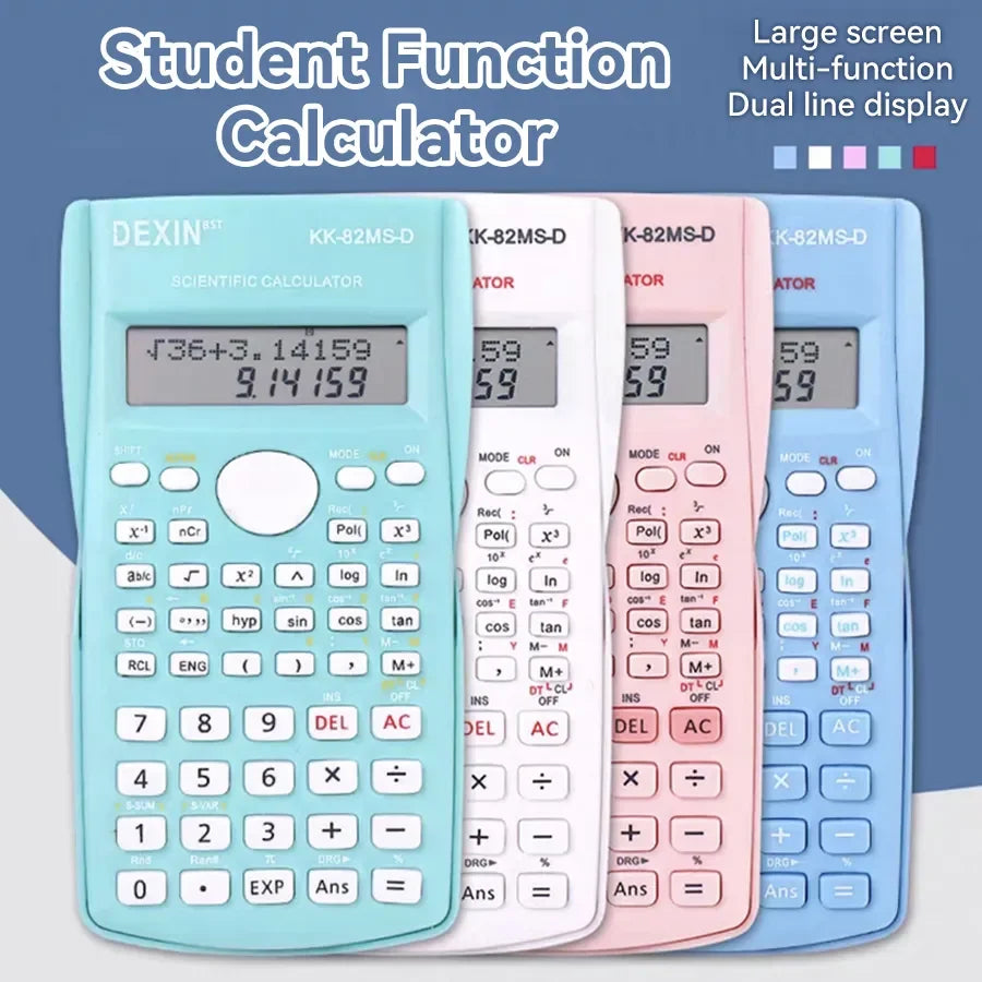 Portable Dual Row Screen Multi-Functional Scientific Function Calculator Essential Stationery for School And Office Supplies