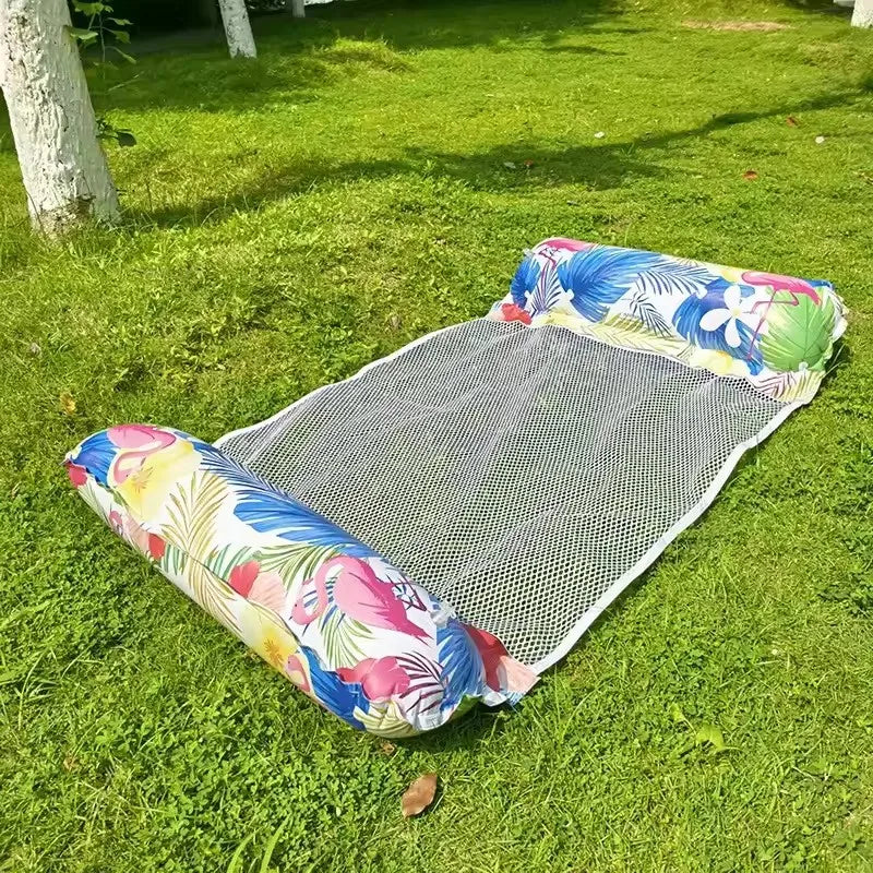 Summer Foldable Water Hammock Swimming Pool Inflatable Air Mattress for Swimming Beach Lounger Floating Sleeping Bed Chair