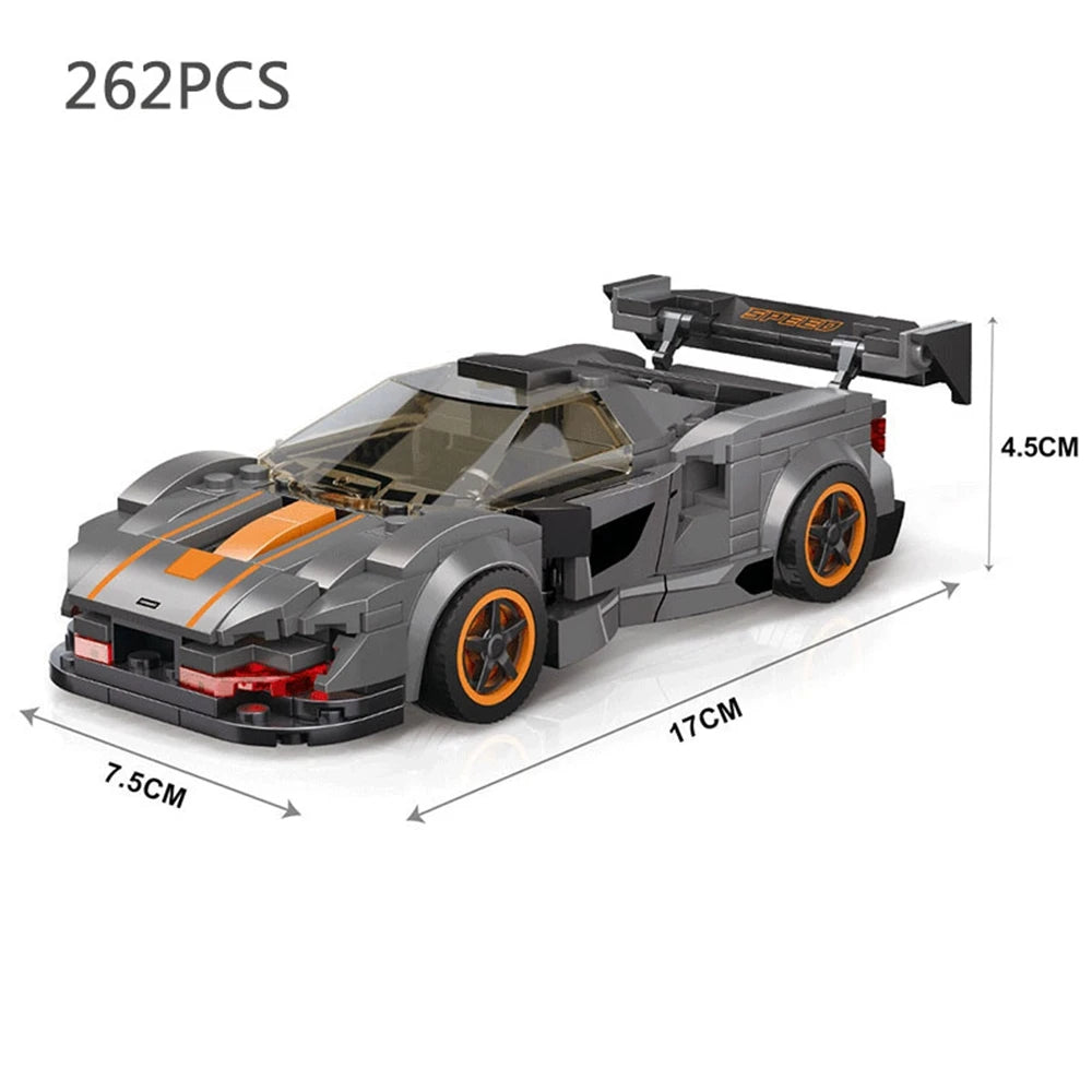 City Technical Speed Racing Car MOC Building Blocks Sports Race Vehicle Model Educational Assembly Bricks Toys for men Christmas