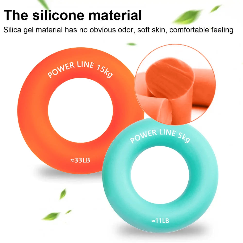 Silicone Hand Trainer Finger Gripper Ring Hand Power Gripper Ring Stress Relief Gym Home Workout Exercise Fitness Equipment