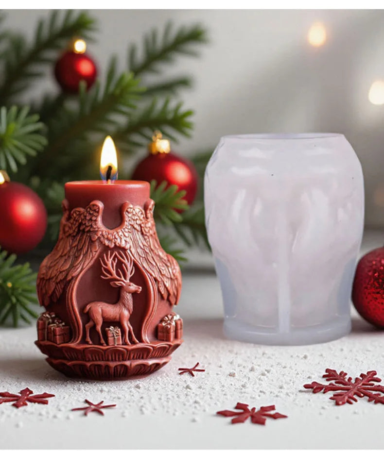 Santa Claus and Elk Candle Making Molds, Suitable for Candle Making, Home Ornaments, Jewelry Earrings and Accessories, Suitable for Beginners' DIY, Christmas Series, Exquisite Gifts