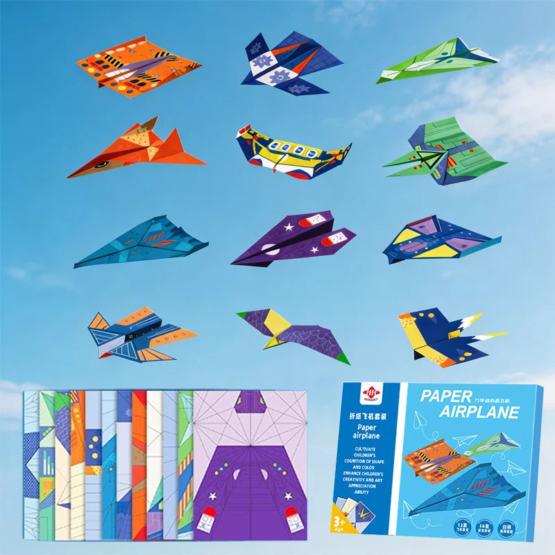 36 Sheets Kids Paper Airplane Origami Kit STEM Educational DIY Craft Toy Set Fun Parent-Child Activity Birthday Party Favor Gift