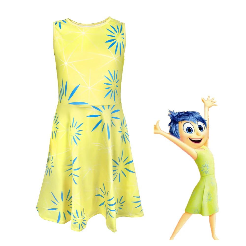 Anime Movie Inside Out Joy Cospaly Costume Joy Anger Fear Cos Outfits For Adult Kids Halloween Stage Performance Costume