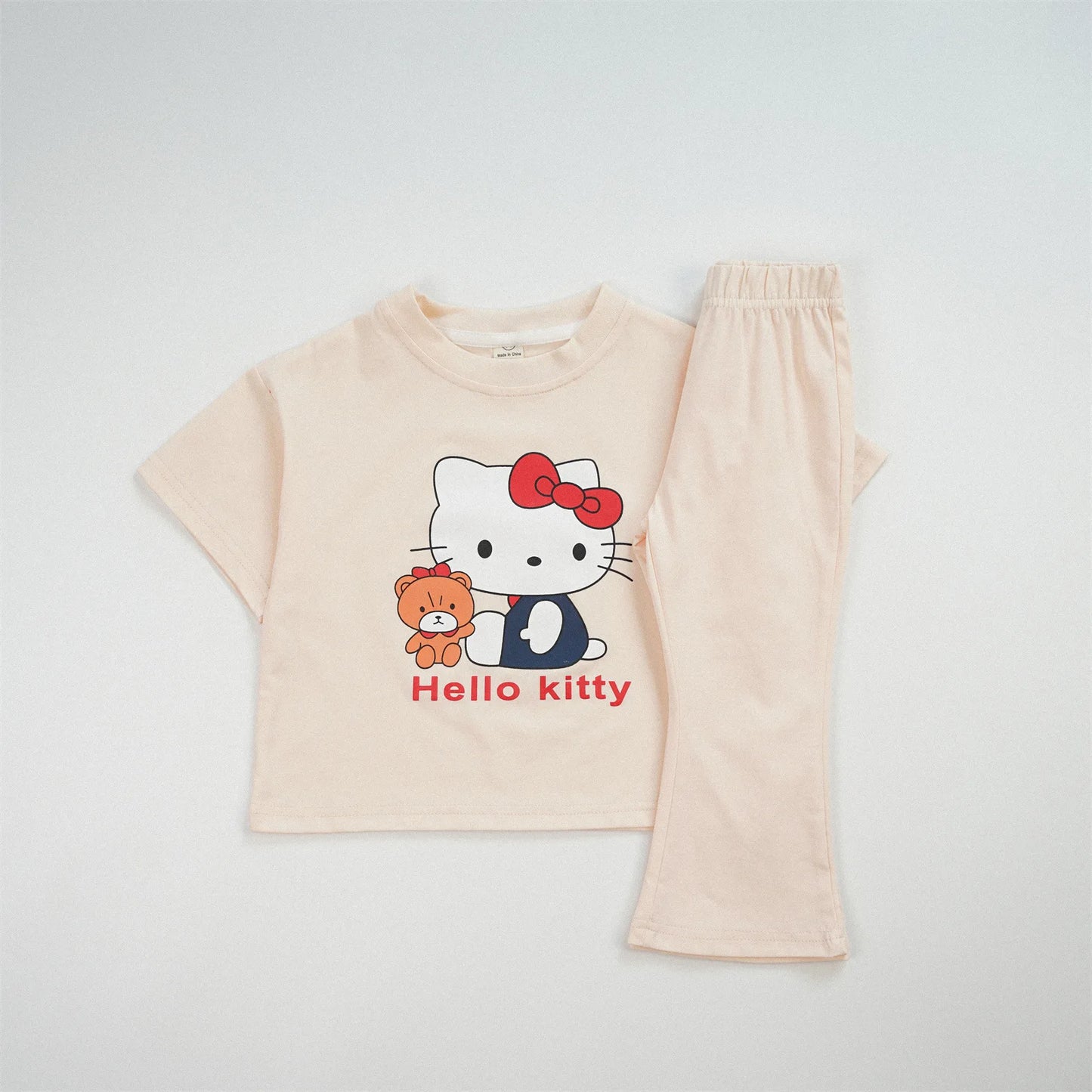 Summer Baby Girl Clothes Set Children Sanrio Cinnamoroll Cartoon Print T-shirt and Long 2Pcs Suit Kid Shorts Sleeve Tracksuit