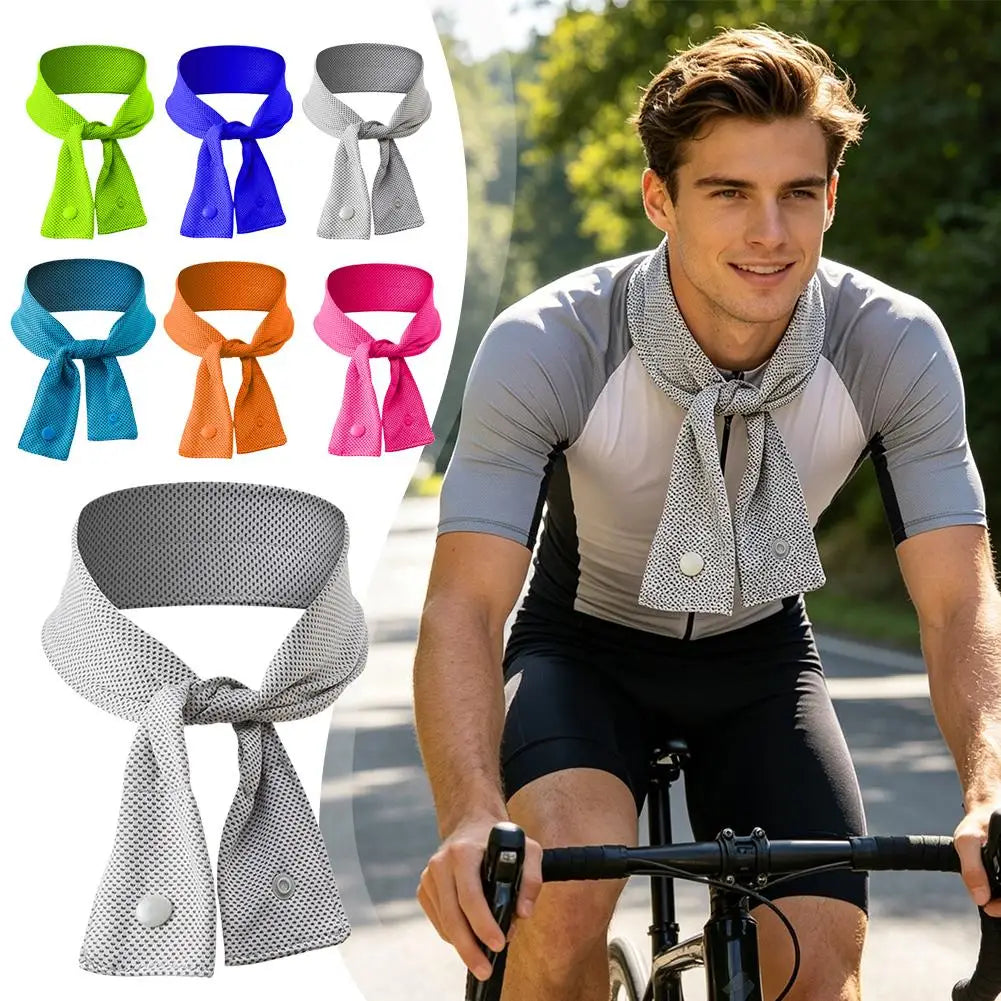 Summer Instant Cooling Ice Necklace Quick Dry Breathable UV Protection Neck Wrap Lightweight Portable Ice Towel for Sports