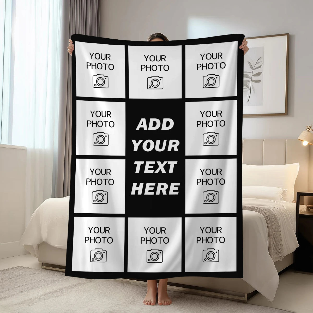 1pc Personalized picture and text customized blankets, gift blankets tailored for children, parents, lovers, lovers, and friends