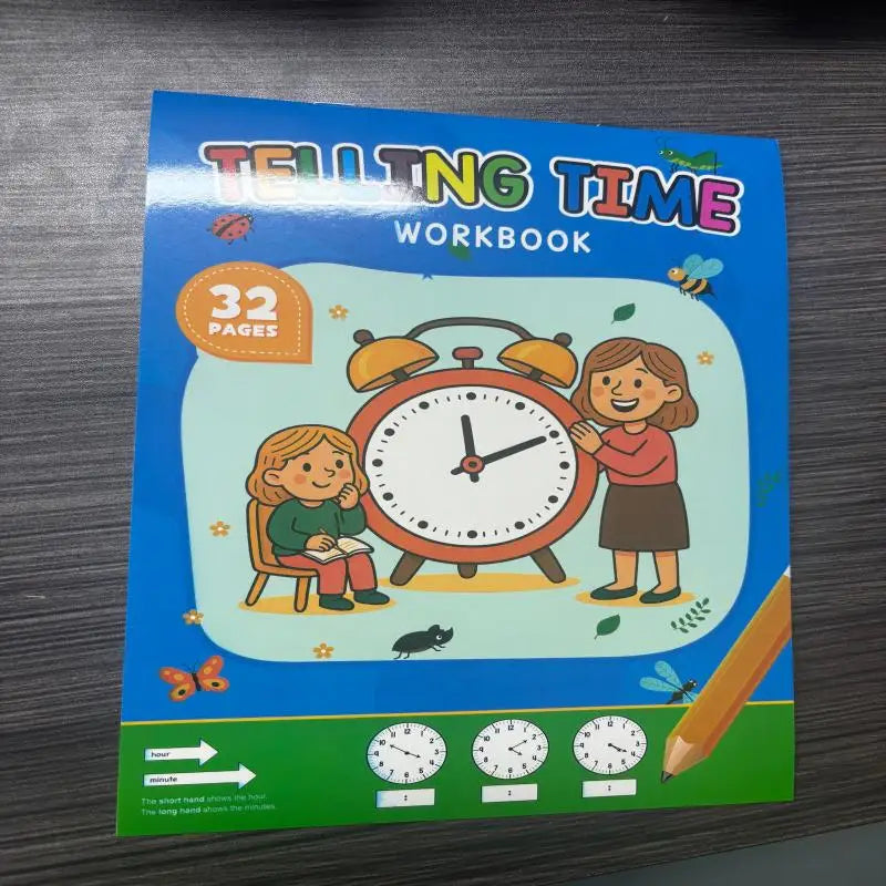 Kids Telling Time Workbook, Early Educational Clock Learning Book, Fun Time Recognition Activity Book for Toddlers