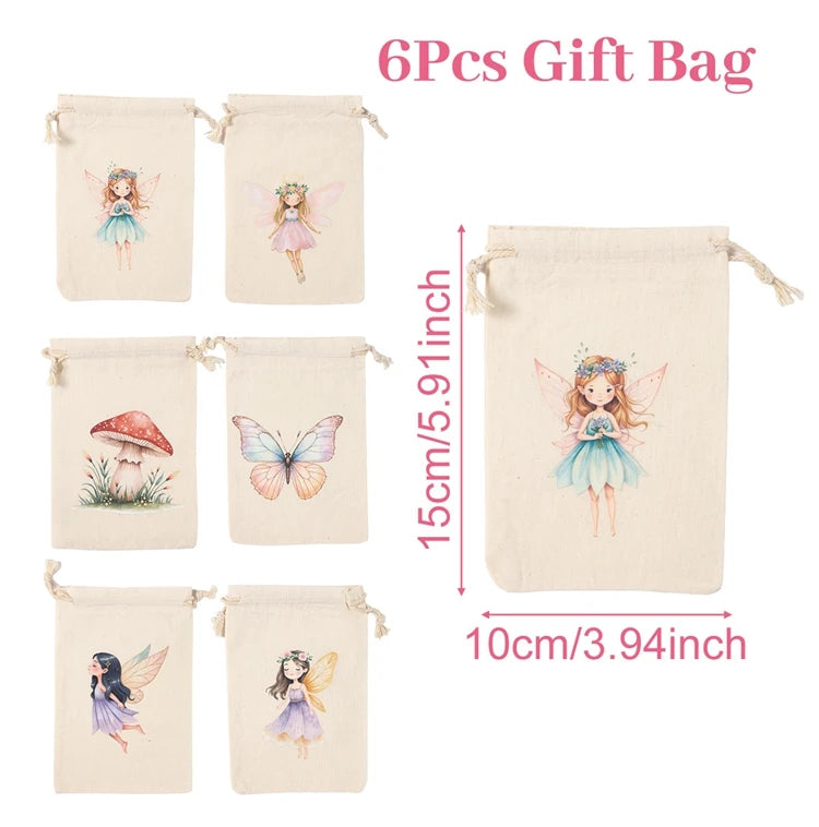 6pcs Animal Dinosaur Unicorn Cotton Linen Gift Bags Birthday Party Decor Kids Wedding Party Favor Bag Baby Shower Gift Bag