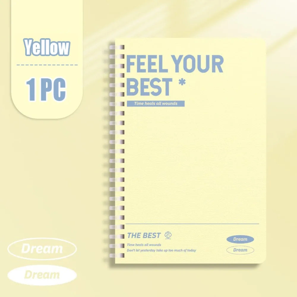 60Sheets/Book A5 Spiral Notebooks Color Horizontal Line Inner Pages Notepad Perforated Pages Diary Book School Office