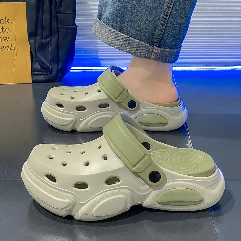 Summer Men's Thick-Soled Non-Slip Breathable Toe-Cap Sandals Casual Beach Slippers Plus Size Multicolor Men Shoes