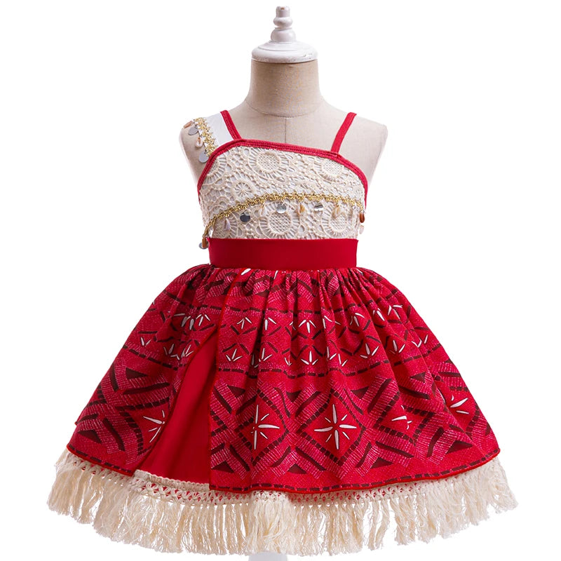 Princess Moana 2 Dress Girls Cosplay Vaiana Carnival Party Ocean Adventure Costume Kids Halloween Fancy Clothes Outfit