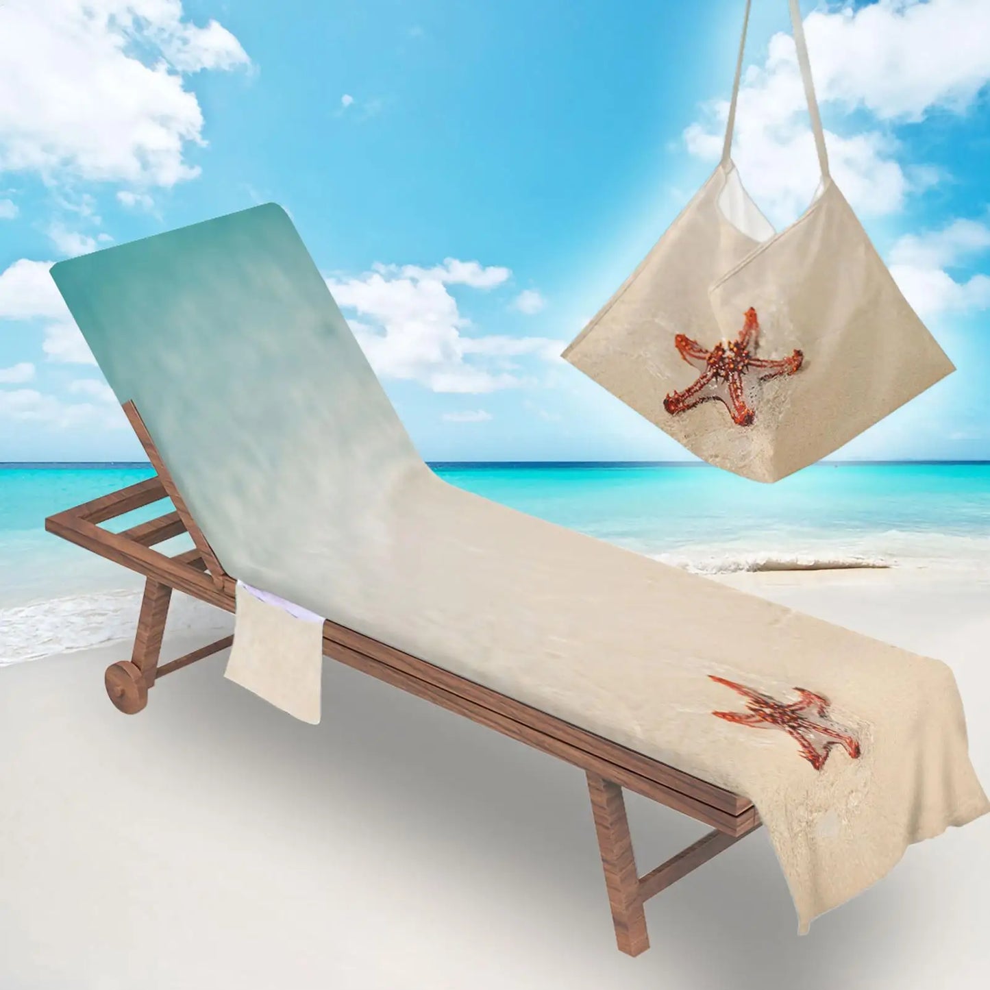 Chaise Lounge Towel Cover 83x29" Fitted Cover With Pocket Anti-Slip Foldable Beach Chair Cover For Pool Patio Courtyard Picnic