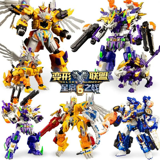 Glory Alliance 6 Transform Combined Robot Action Figures Mech Toy Shapeshifting League GRIFFN REX AMAZING PULIS Deformed Vehicle