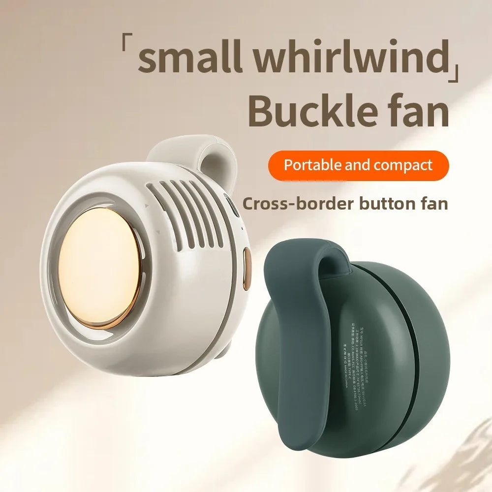 Portable Silent Bladeless Electric Fan Mini Clip On Waist Whirlwind Fan Summer Outdoor Gym Fast Cooling Rechargeable Fan