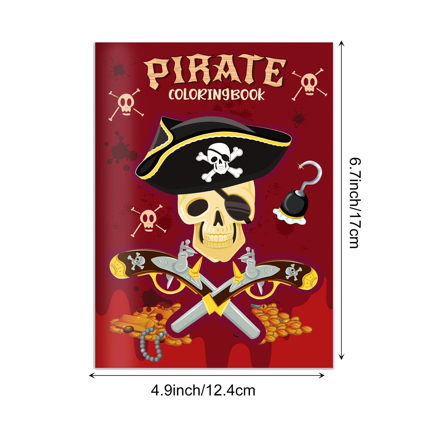 12pcs Pirate Themed Mini Coloring Books Graffiti Ships Treasures Painting Book Kids Birthday Party Gifts Drawing Notebook